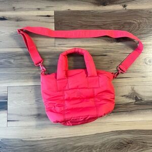 OFFLINE By Aerie Puffer Crossbody Bag Red Purse With Strap Lightweight